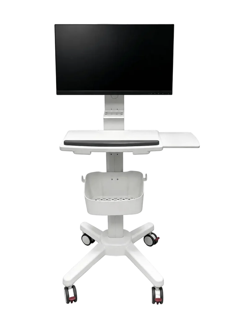 Medical workstation cart with computer and monitor